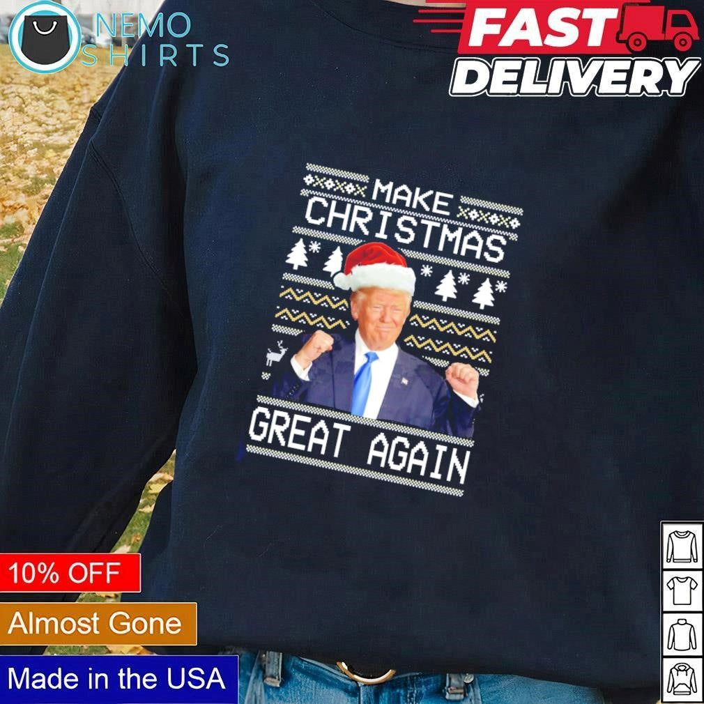 Santa Trump make Christmas great again ugly - Adult & Kids T-Shirts, Sweatshirts & Hoodies apparel design preview 1