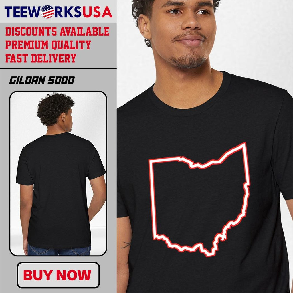 Ohio map simple - Adult & Kids T-Shirts, Sweatshirts & Hoodies apparel design preview 1