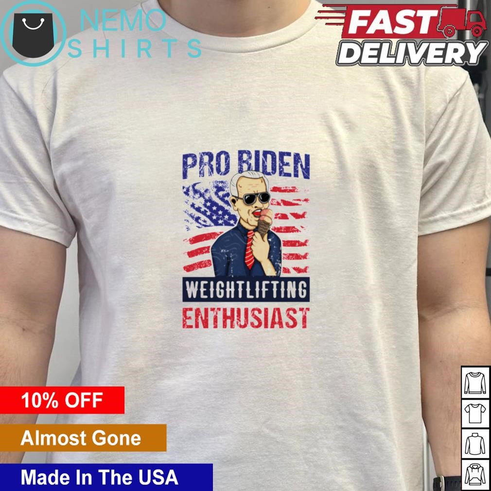 Pro Biden weightlifting enthusiast eating cream USA - Adult & Kids T-Shirts, Sweatshirts & Hoodies apparel design preview 5