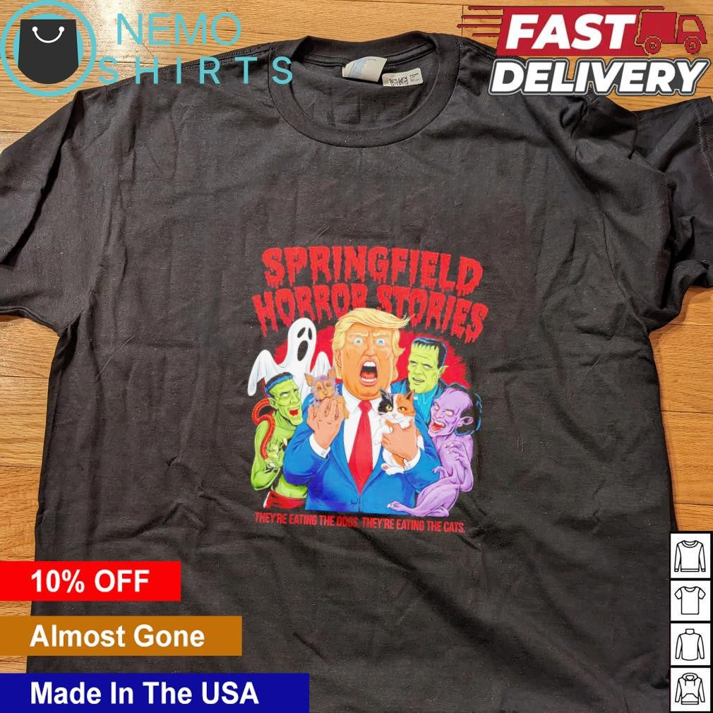 Springfield horror stories Trump save pets Halloween - Adult & Kids T-Shirts, Sweatshirts & Hoodies apparel design preview 4