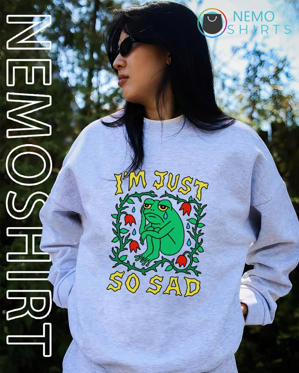 I'm just so sad frog - Adult & Kids T-Shirts, Sweatshirts & Hoodies apparel design preview 4