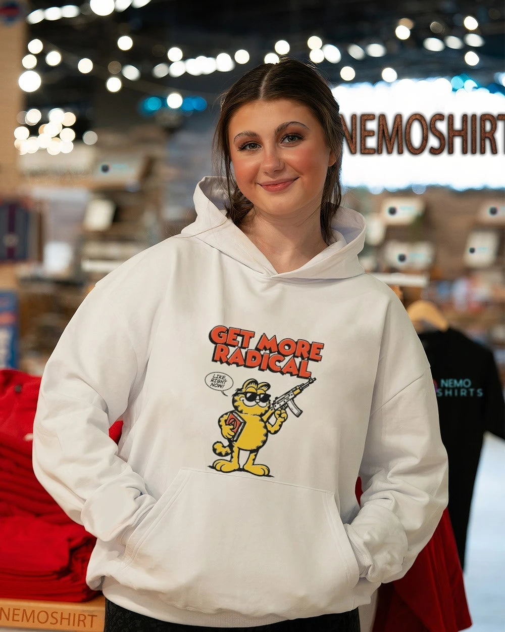 Lasagna Cat Get More Radical Like Right Now - Adult & Kids T-Shirts, Sweatshirts & Hoodies apparel design preview 4