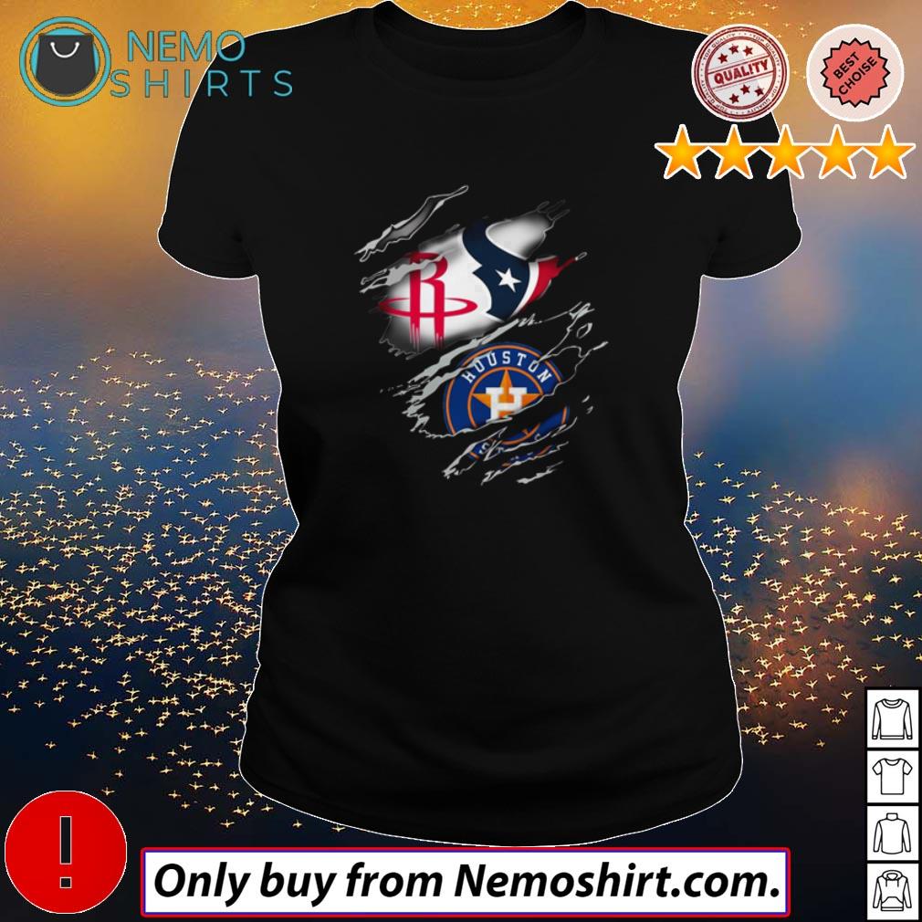 Houston Rockets Texans and Astros blood inside me - Adult & Kids T-Shirts, Sweatshirts & Hoodies apparel design preview 3