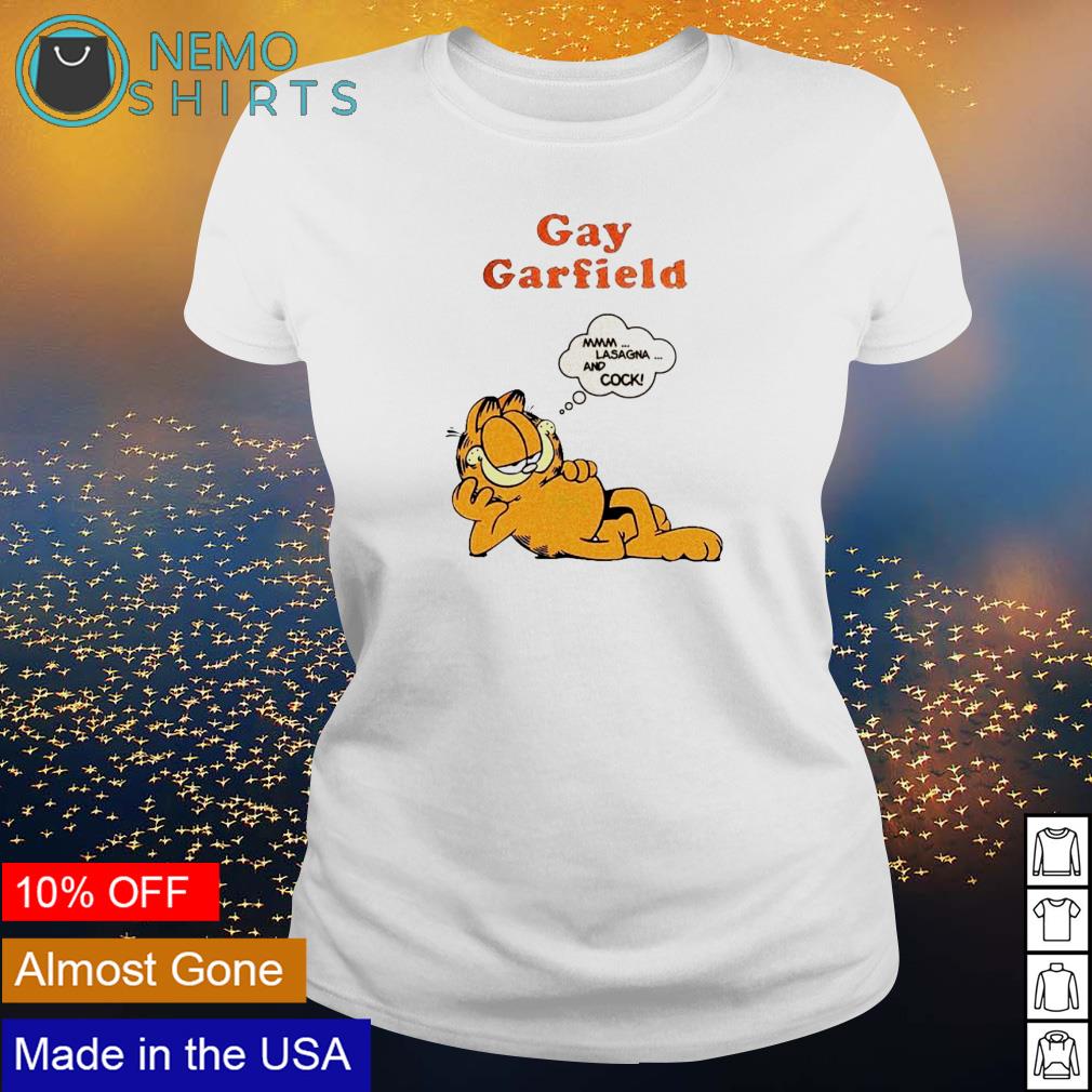 Gay Garfield mmm lasagna cock - Adult & Kids T-Shirts, Sweatshirts & Hoodies apparel design preview 3
