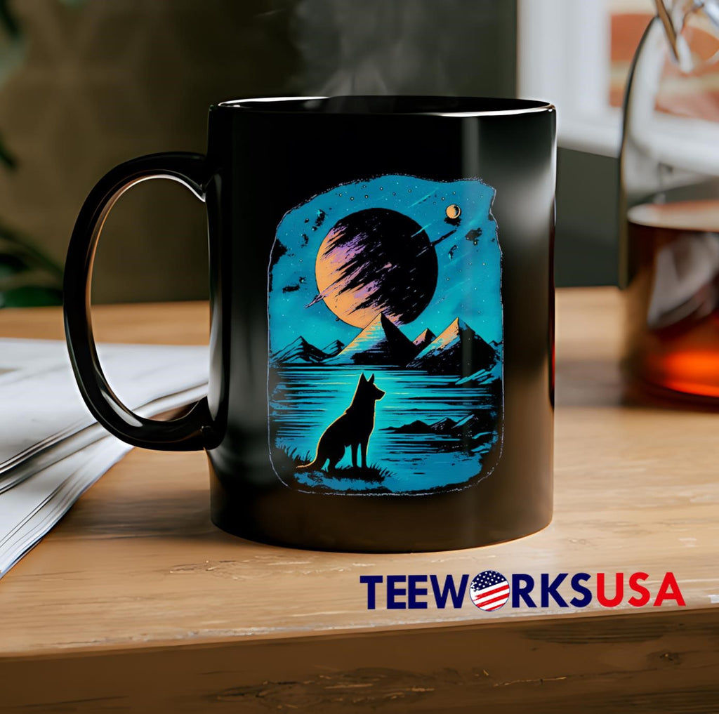 Celestial German Dog Shepherd Landscape - Adult & Kids T-Shirts, Sweatshirts & Hoodies apparel design preview 2