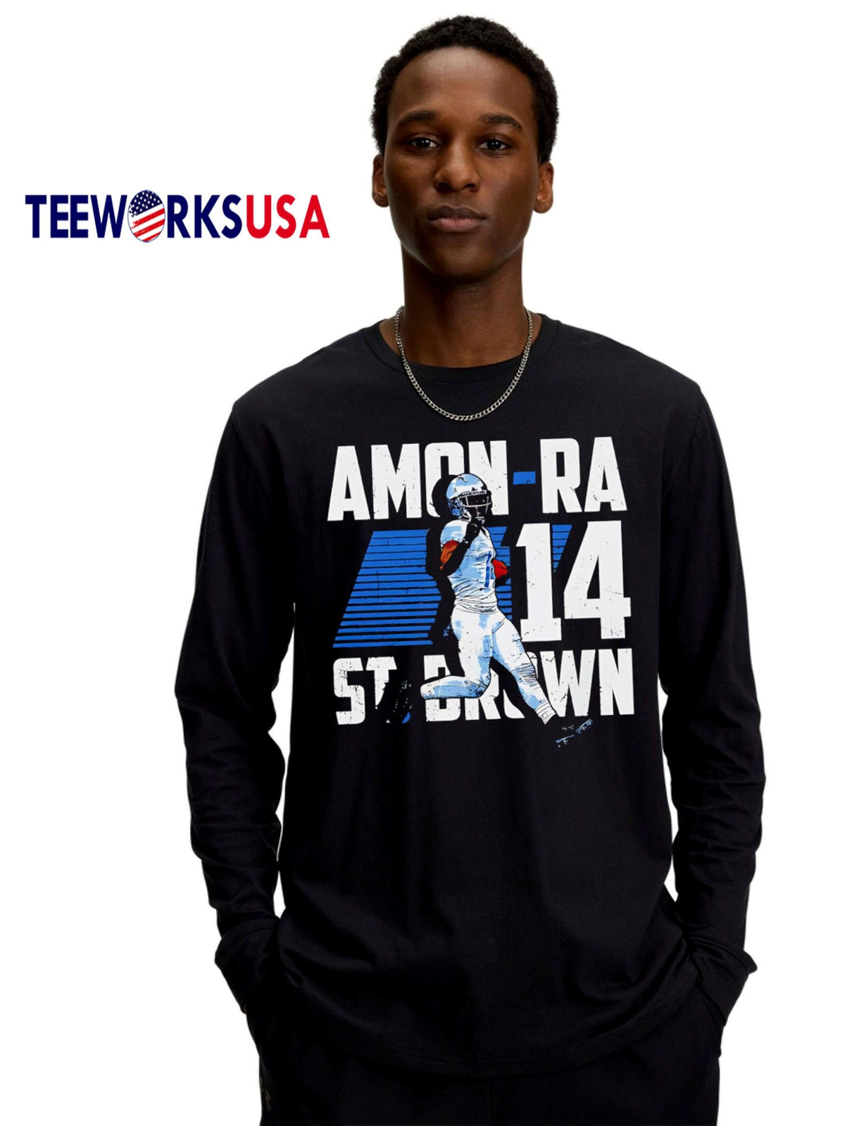Amon-Ra St. Brown Detroit Player Name - Adult & Kids T-Shirts, Sweatshirts & Hoodies apparel design preview 4