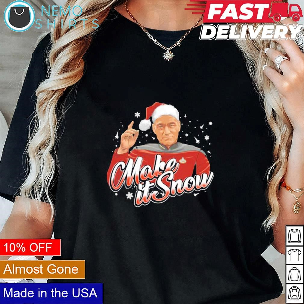 Make it snow picard Christmas - Adult & Kids T-Shirts, Sweatshirts & Hoodies apparel design preview 1