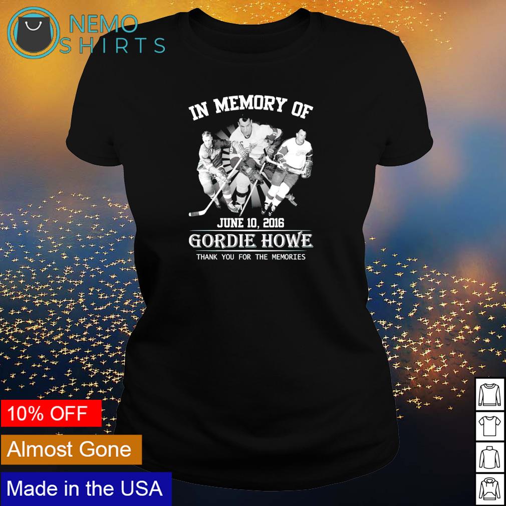 In memory of Gordie Howe thank you for the memories - Adult & Kids T-Shirts, Sweatshirts & Hoodies apparel design preview 3
