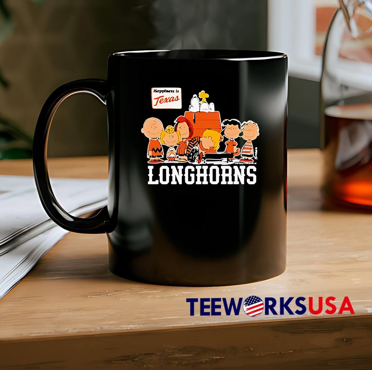 Texas Longhorn The Peanuts Happiness - Adult & Kids T-Shirts, Sweatshirts & Hoodies apparel design preview 2