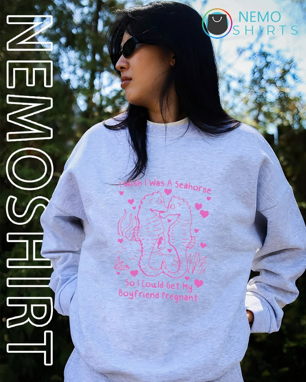 I wish was a seahorse so could get my boyfriend - Adult & Kids T-Shirts, Sweatshirts & Hoodies product image 2