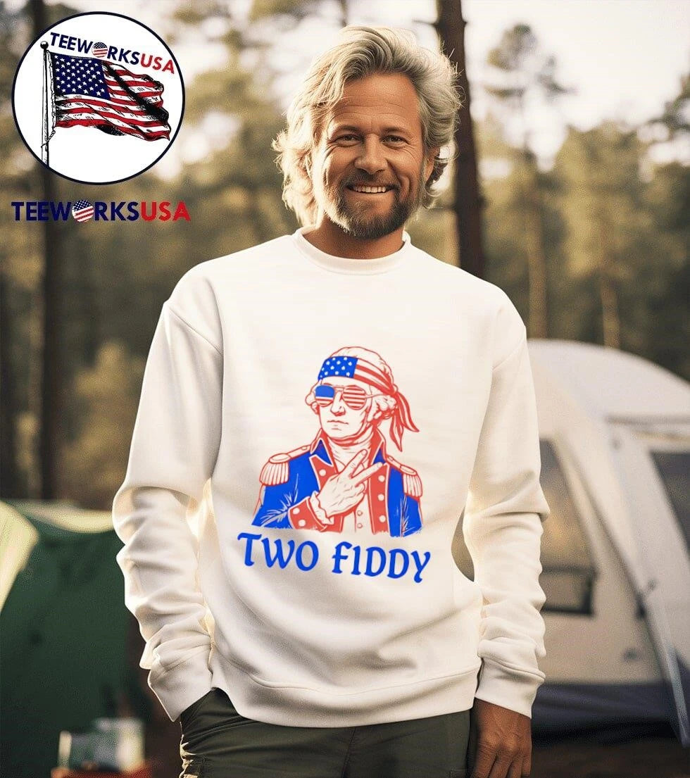 Two Fiddy George Washington USA - Adult & Kids T-Shirts, Sweatshirts & Hoodies apparel design preview 3