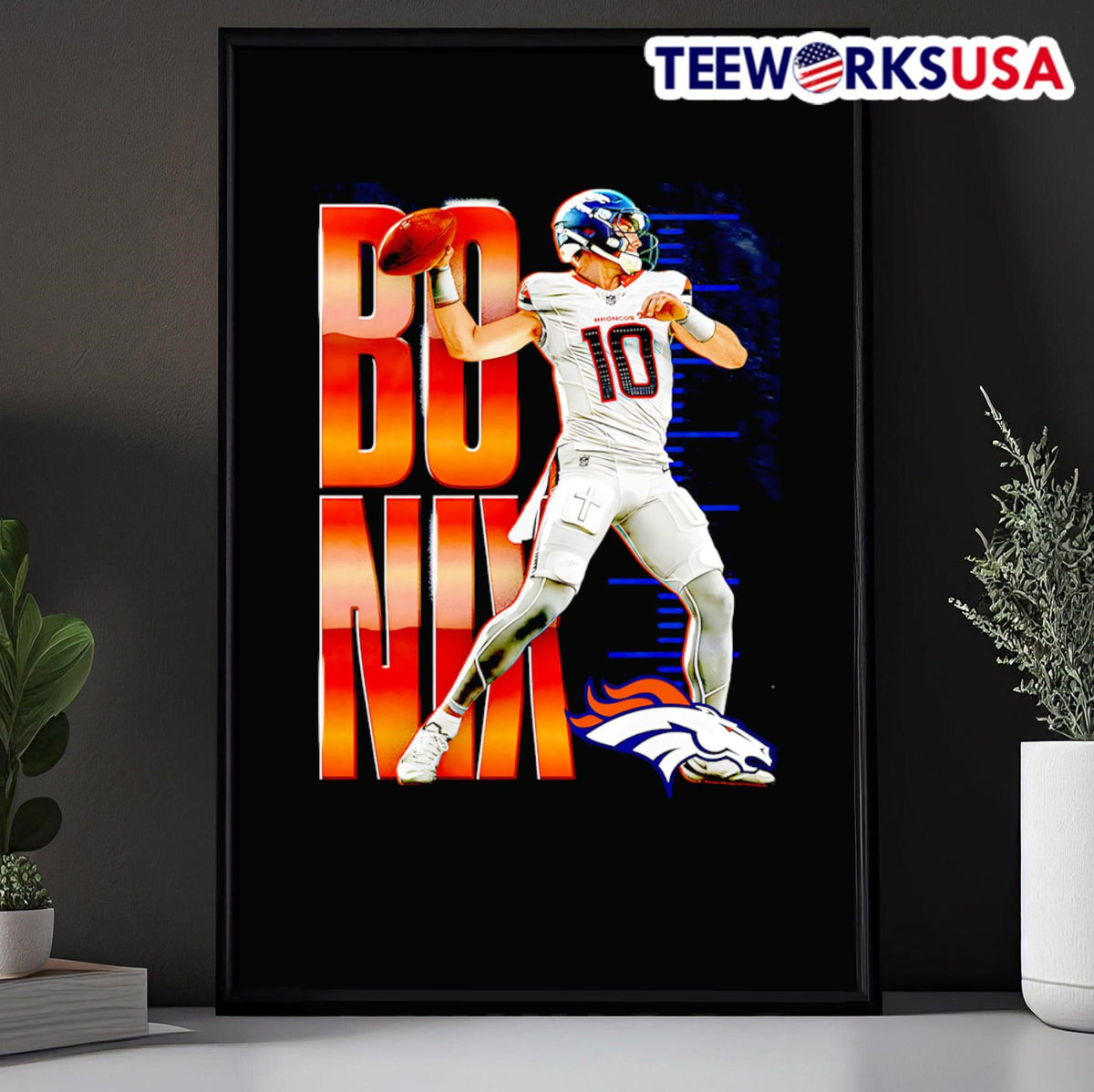 Denver Broncos Bo Nix celebration - Adult & Kids T-Shirts, Sweatshirts & Hoodies apparel design preview 5