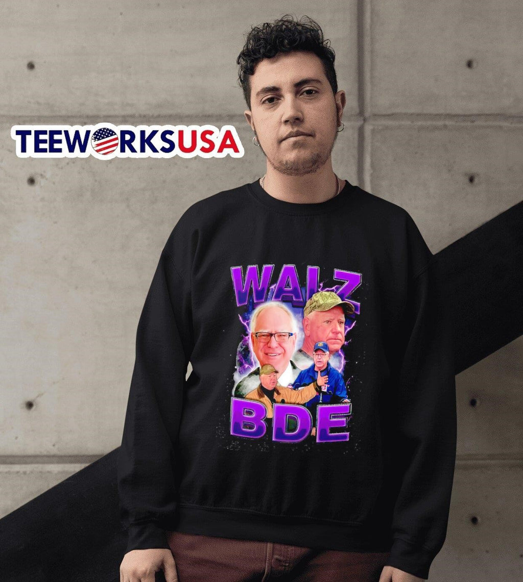Tim Walz BDE graphic - Adult & Kids T-Shirts, Sweatshirts & Hoodies apparel design preview 3