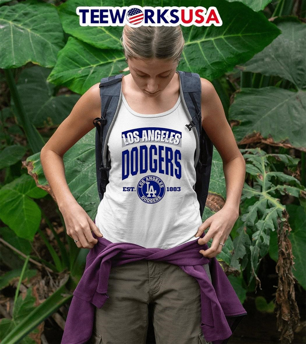 Los Angeles Dodgers Circle Logo Vintage Est 1883 - Adult & Kids T-Shirts, Sweatshirts & Hoodies apparel design preview 5