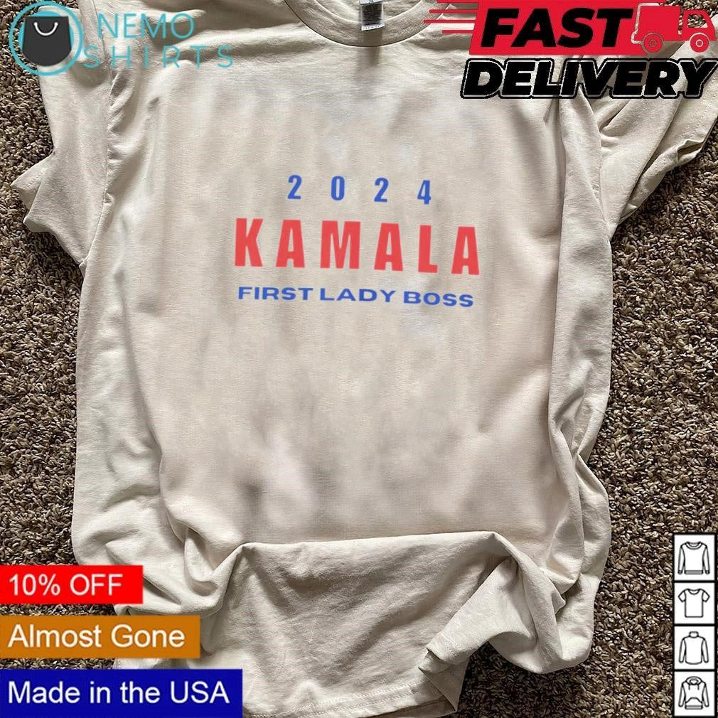 Kamala Harris 2024 first lady boss - Adult & Kids T-Shirts, Sweatshirts & Hoodies apparel design preview 3