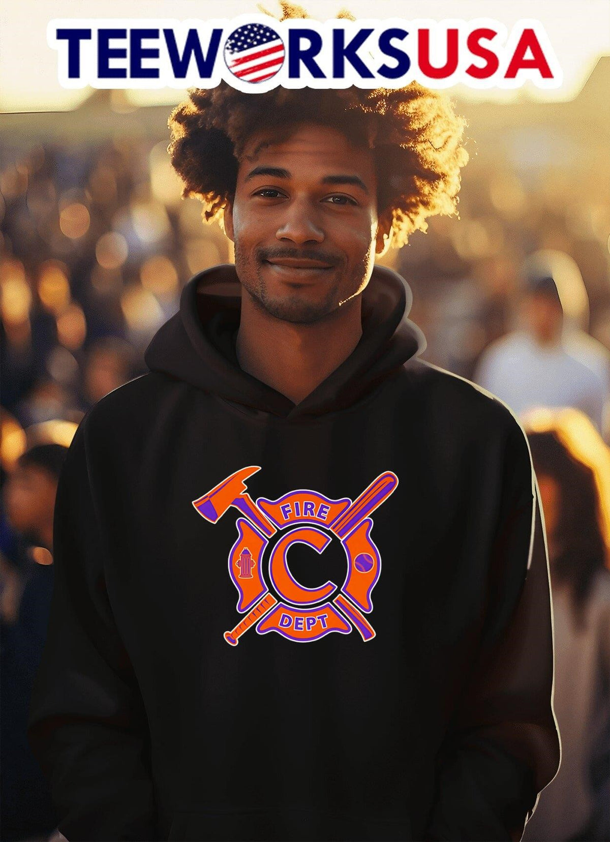 Fire dept Clemson Tigers baseball - Adult & Kids T-Shirts, Sweatshirts & Hoodies apparel design preview 2