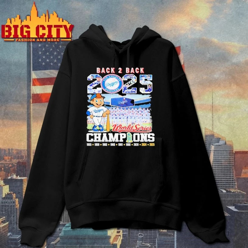 Back 2 2025 World Series Champions Dodgers - Adult & Kids T-Shirts, Sweatshirts & Hoodies apparel design preview 2