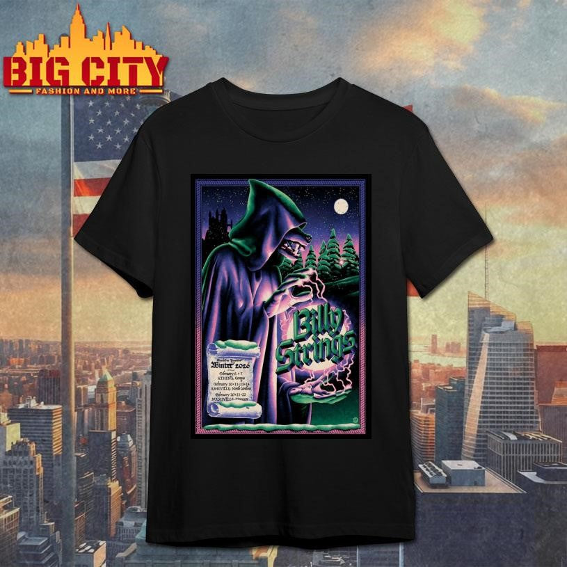 Billy Strings Asheville Feb 10-14 2026 Poster - Adult & Kids T-Shirts, Sweatshirts & Hoodies apparel design preview 1