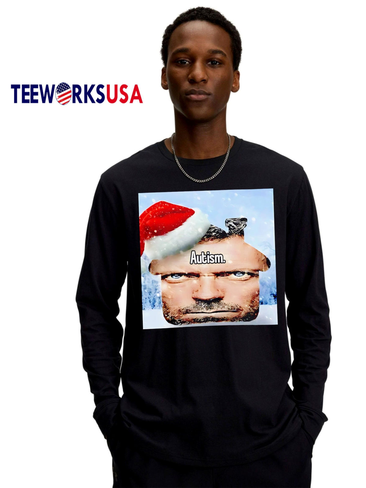 House M.D. Autism Meme Christmas - Adult & Kids T-Shirts, Sweatshirts & Hoodies apparel design preview 4
