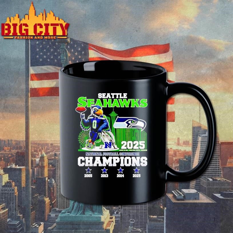 Seattle Seahawks mascot Blitz National Football - Adult & Kids T-Shirts, Sweatshirts & Hoodies apparel design preview 3