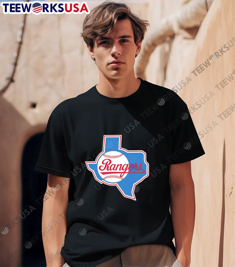 Texas Rangers Light Blue Map - Adult & Kids T-Shirts, Sweatshirts & Hoodies apparel design preview 1