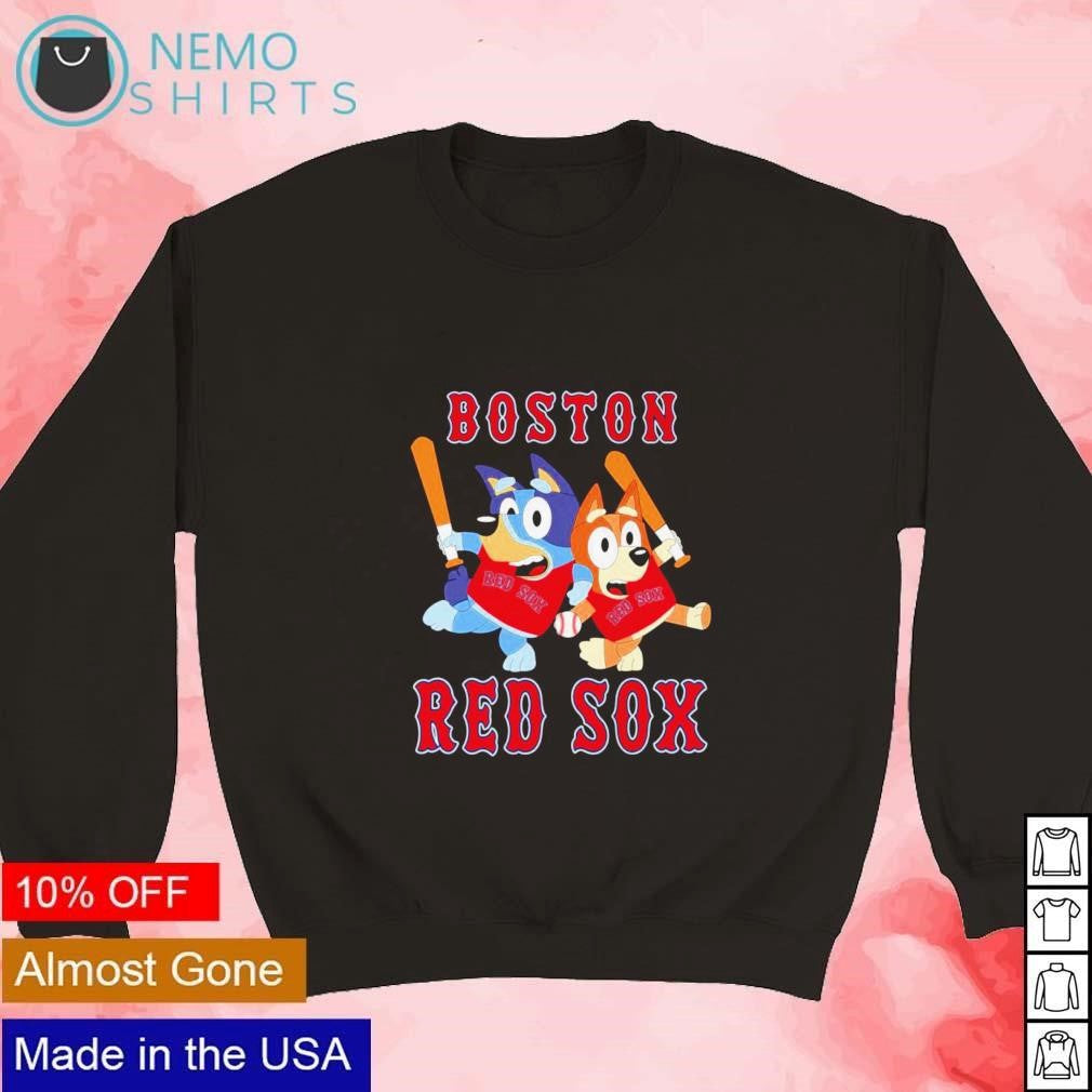 Bluey and Bingo Boston Red Sox baseball - Adult & Kids T-Shirts, Sweatshirts & Hoodies apparel design preview 3