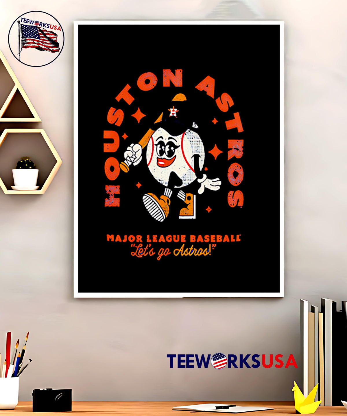 Houston Astros Oversized Throwback Character Major - Adult & Kids T-Shirts, Sweatshirts & Hoodies apparel design preview 5