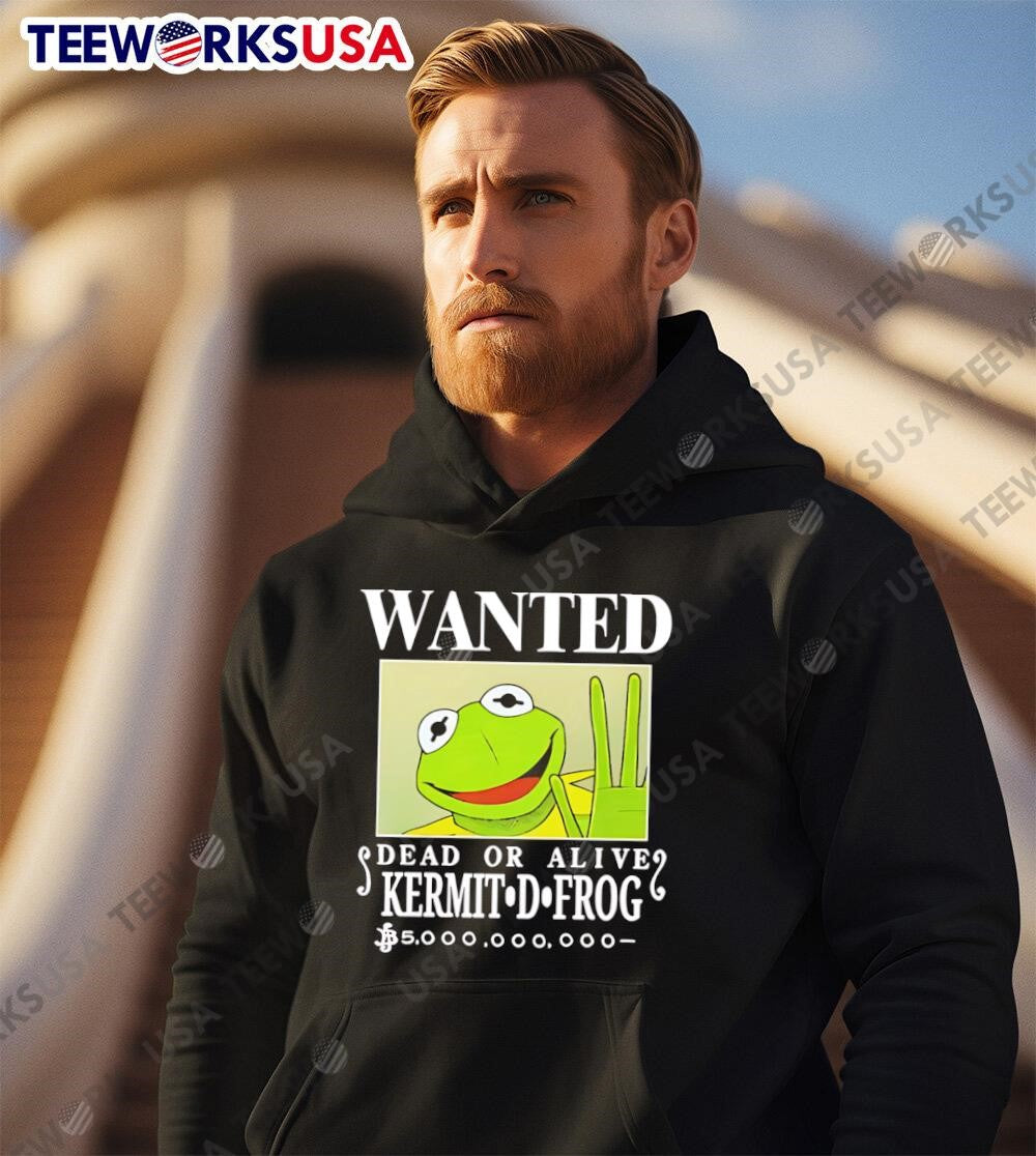 Wanted dead or alive kermit d. frog - Adult & Kids T-Shirts, Sweatshirts & Hoodies apparel design preview 2