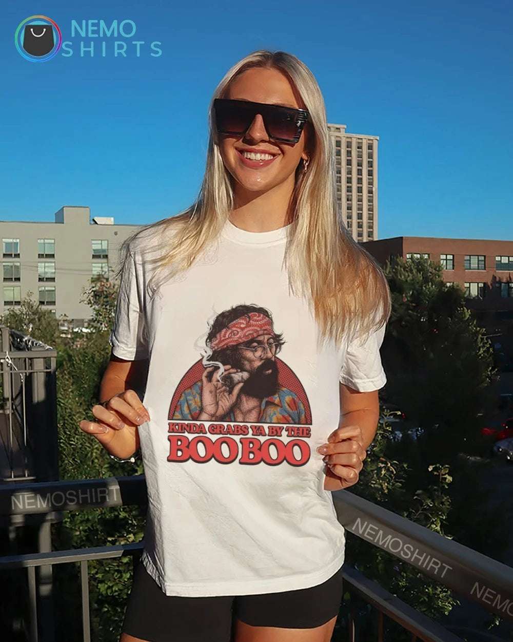 Cheech Marin Kinda Grabs Ya by the BooBoo - Adult & Kids T-Shirts, Sweatshirts & Hoodies apparel design preview 4
