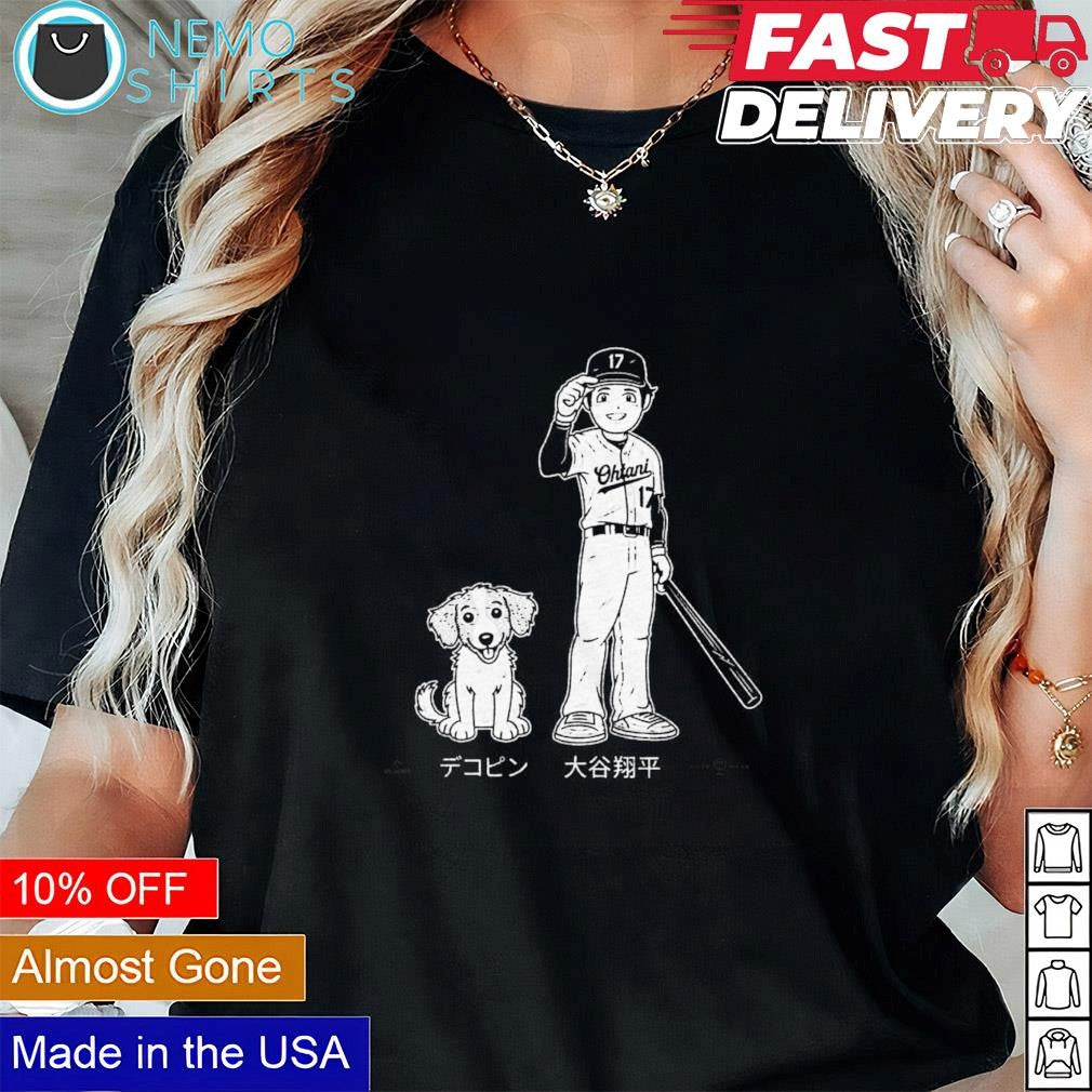 Shohei Ohtani and Dekopin LA Dodgers baseball - Adult & Kids T-Shirts, Sweatshirts & Hoodies apparel design preview 1