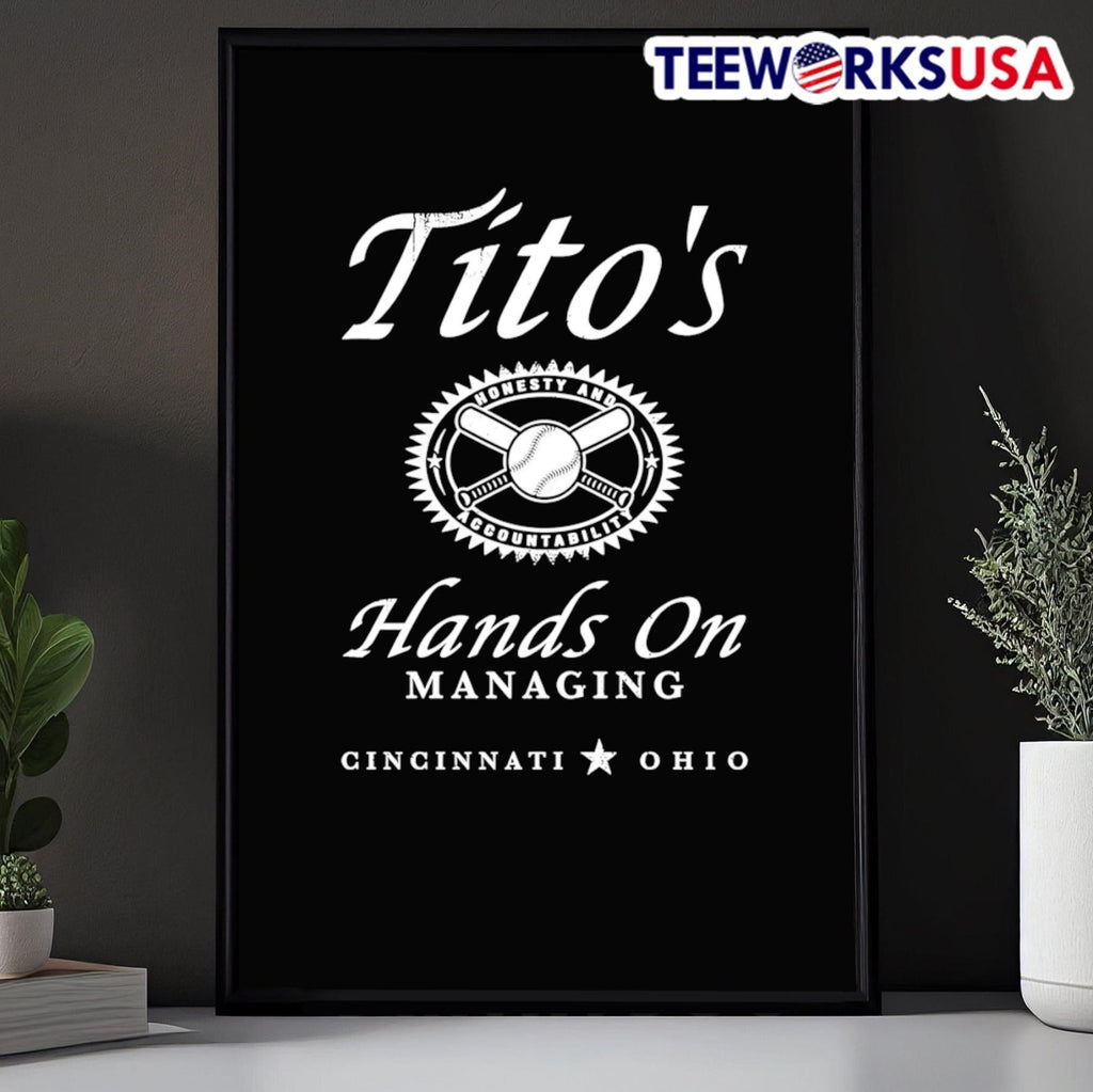Tito's hand son managing Cincinnati Ohio baseball - Adult & Kids T-Shirts, Sweatshirts & Hoodies apparel design preview 5