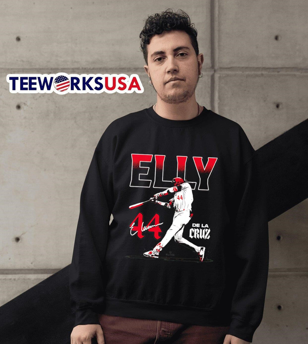 Elly De La Cruz Dynamic Attack Cincinnati Reds - Adult & Kids T-Shirts, Sweatshirts & Hoodies apparel design preview 6