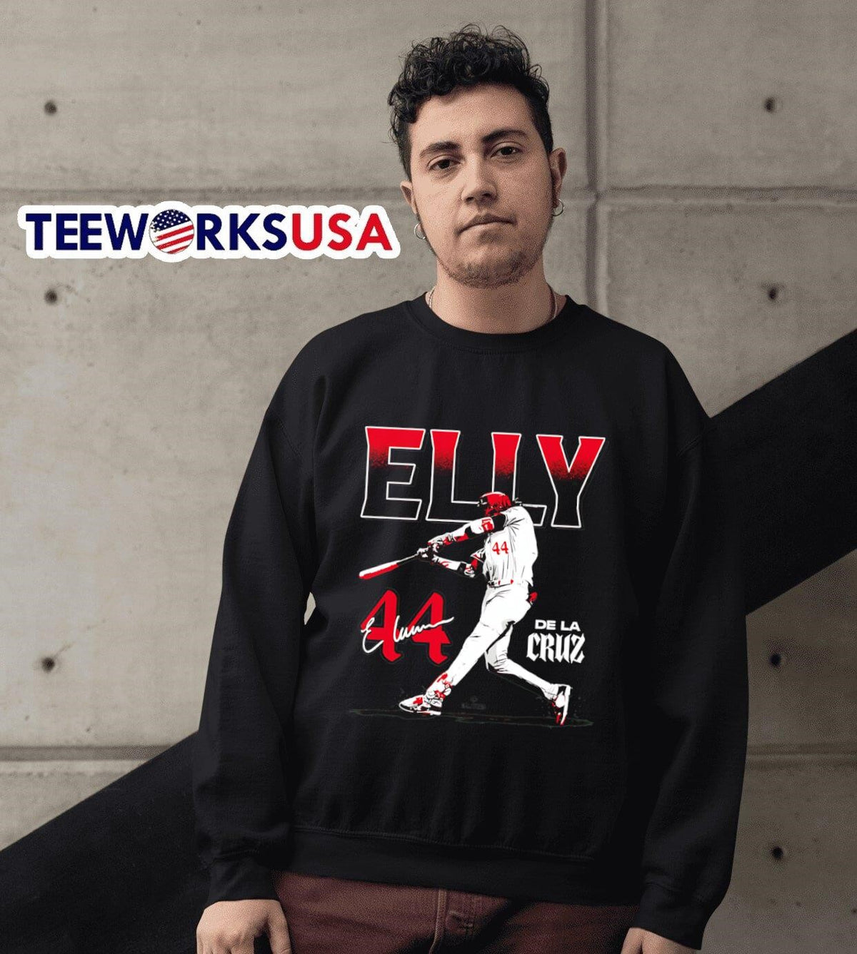 Elly De La Cruz Dynamic Attack Cincinnati Reds - Adult & Kids T-Shirts, Sweatshirts & Hoodies apparel design preview 6