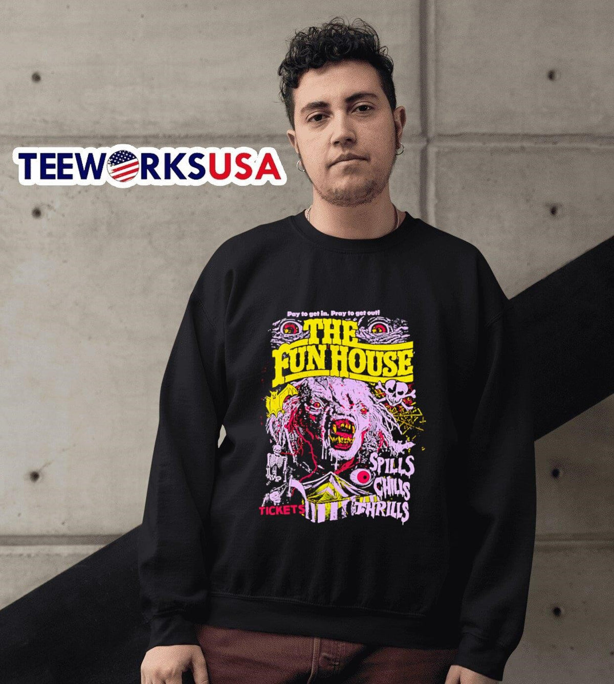 The Funhouse chills and thrills - Adult & Kids T-Shirts, Sweatshirts & Hoodies apparel design preview 6