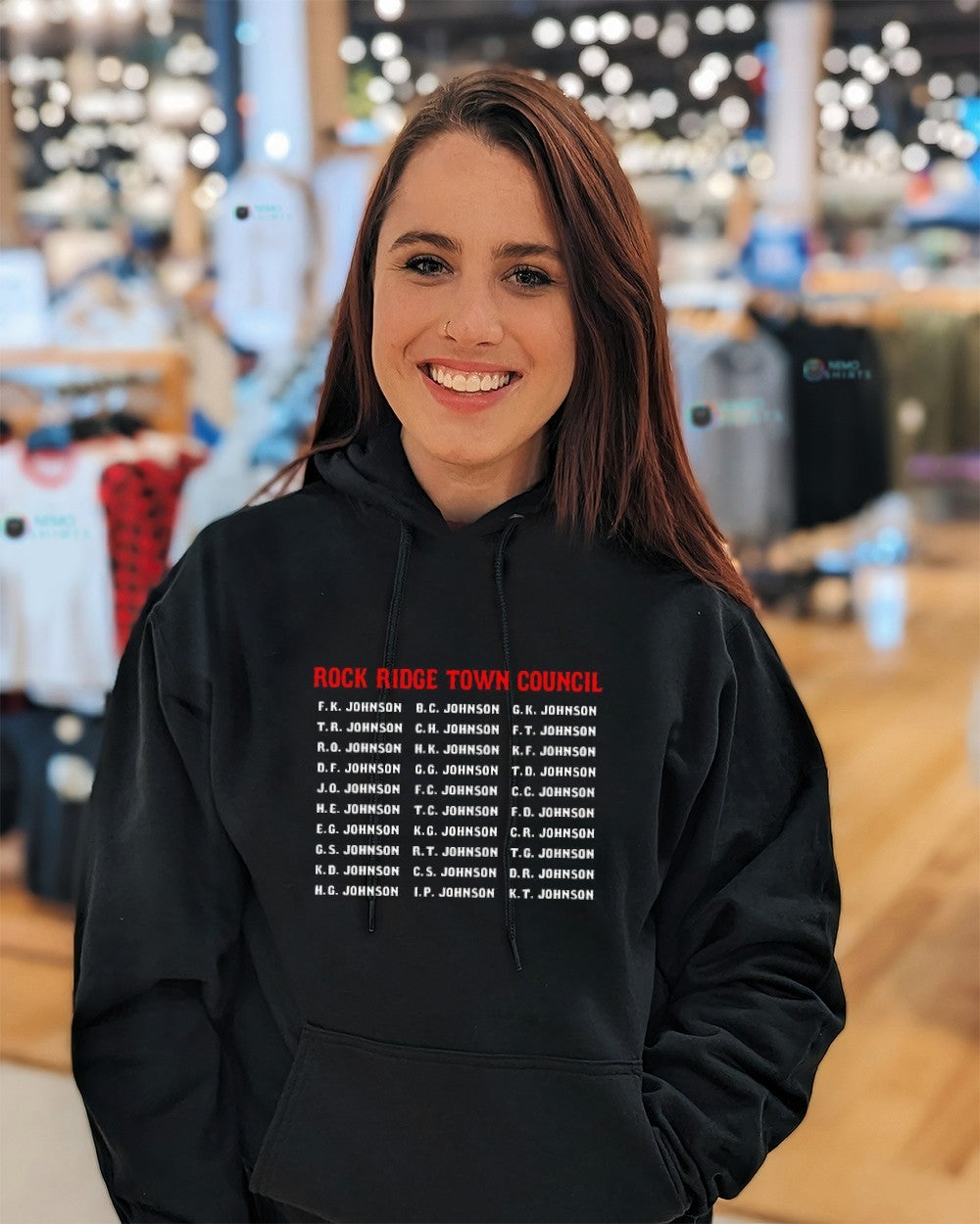 Rock ridge town council last name Johnson - Adult & Kids T-Shirts, Sweatshirts & Hoodies apparel design preview 3