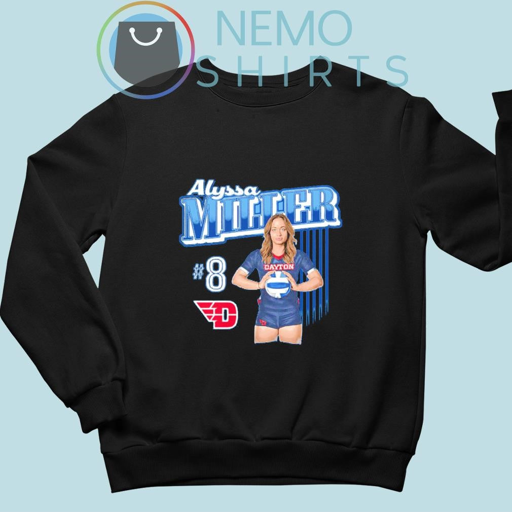 Alyssa Miller Dayton Flyers no 8 cartoon player - Adult & Kids T-Shirts, Sweatshirts & Hoodies apparel design preview 4