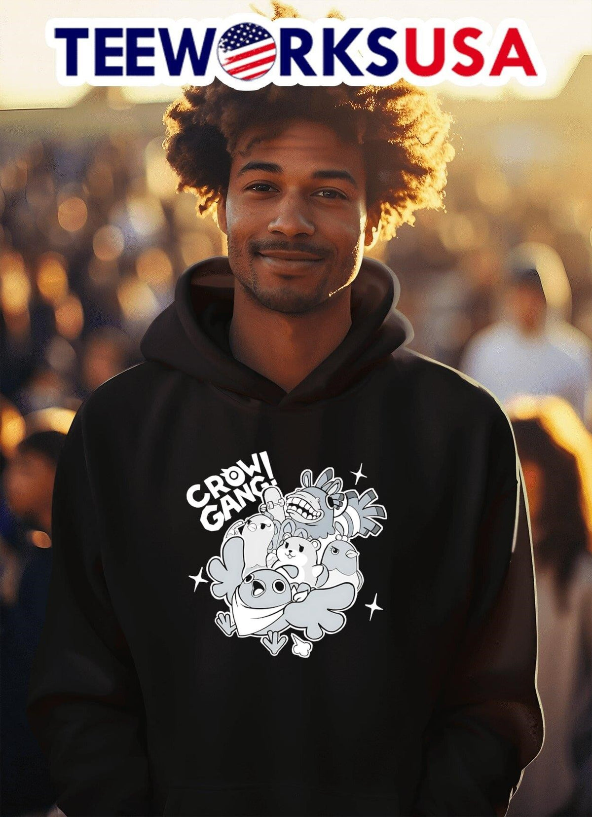 Crow Gang cartoon - Adult & Kids T-Shirts, Sweatshirts & Hoodies apparel design preview 2