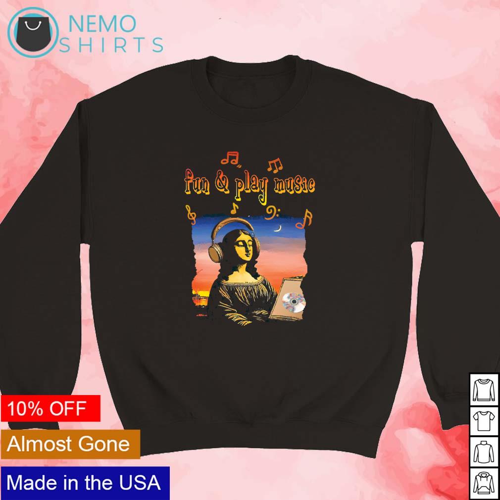 Monalisa fun and play music - Adult & Kids T-Shirts, Sweatshirts & Hoodies apparel design preview 3