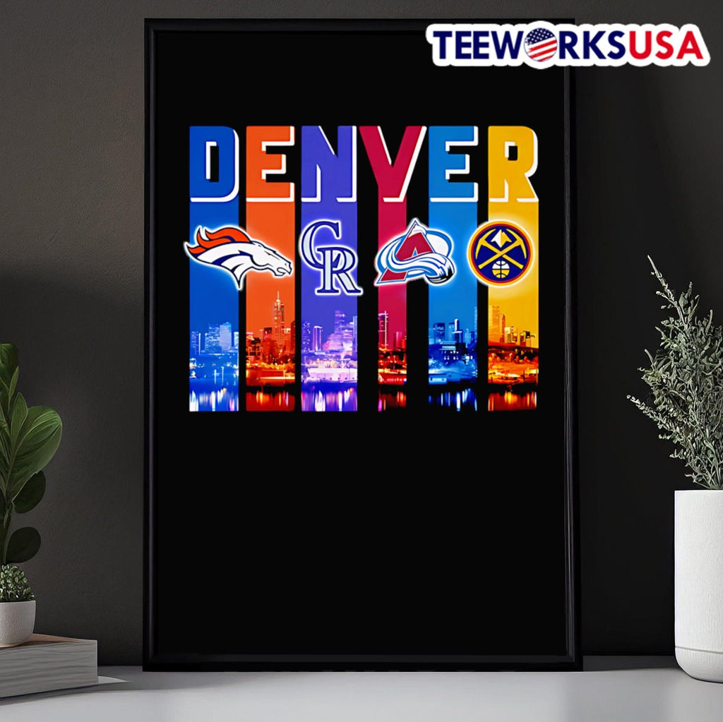 Skyline Denver sports Broncos Rockies Avalanche and - Adult & Kids T-Shirts, Sweatshirts & Hoodies apparel design preview 5
