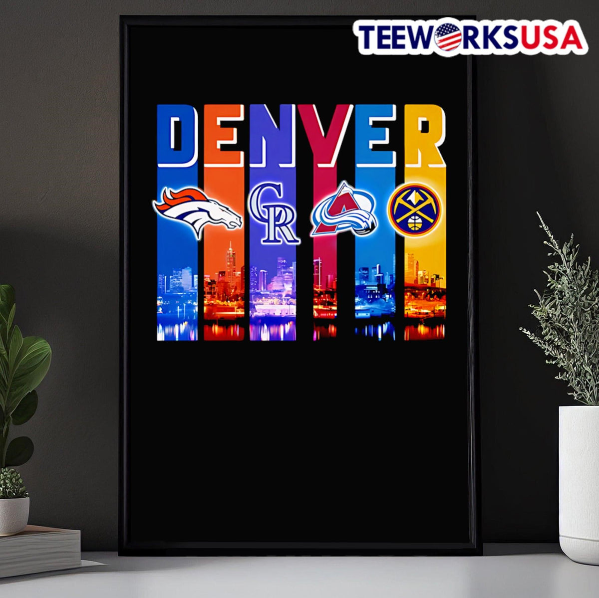 Skyline Denver sports Broncos Rockies Avalanche and - Adult & Kids T-Shirts, Sweatshirts & Hoodies apparel design preview 5