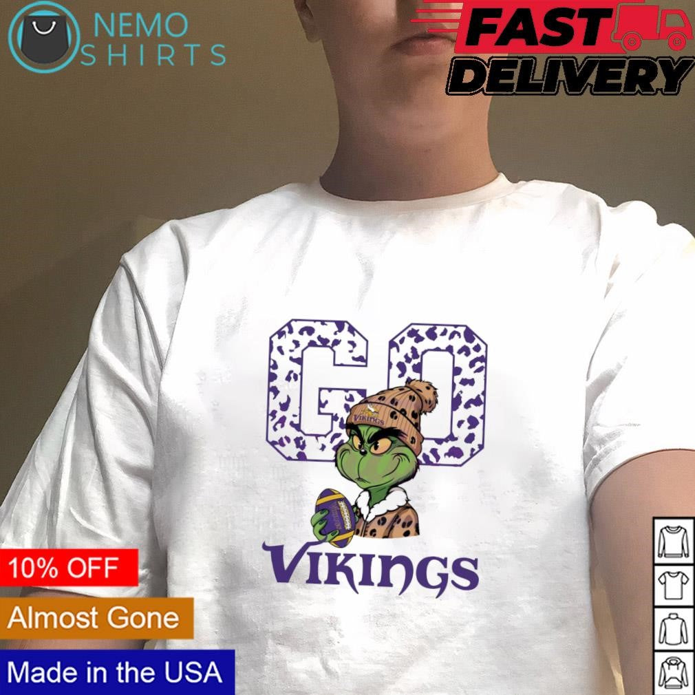 Grinch leopard go Minnesota Vikings - Adult & Kids T-Shirts, Sweatshirts & Hoodies apparel design preview 4