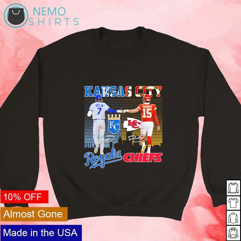 Kansas City Royals Witt Jr and Chiefs Mahomes - Adult & Kids T-Shirts, Sweatshirts & Hoodies apparel design preview 3