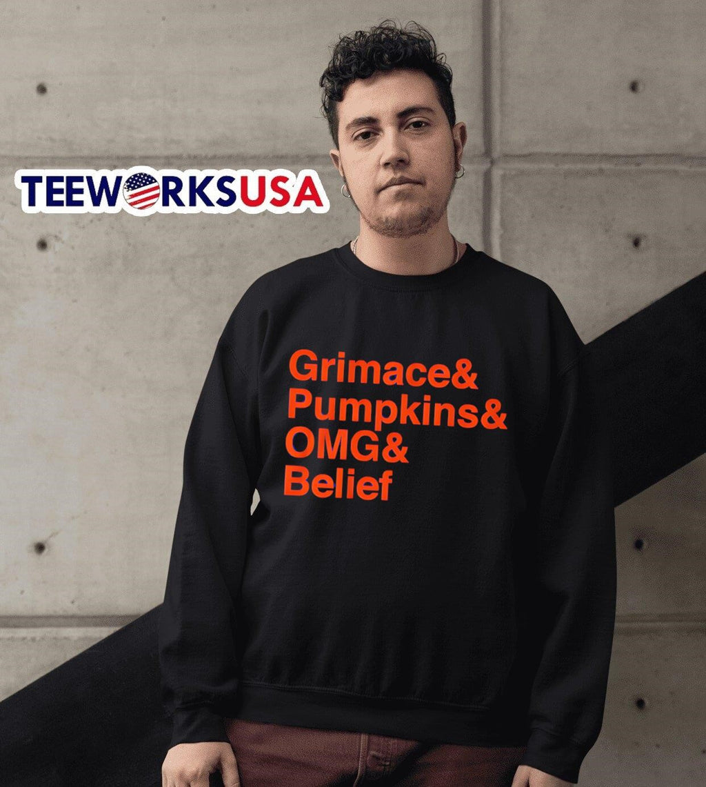Grimace pumpkin OMG and Belief - Adult & Kids T-Shirts, Sweatshirts & Hoodies apparel design preview 3