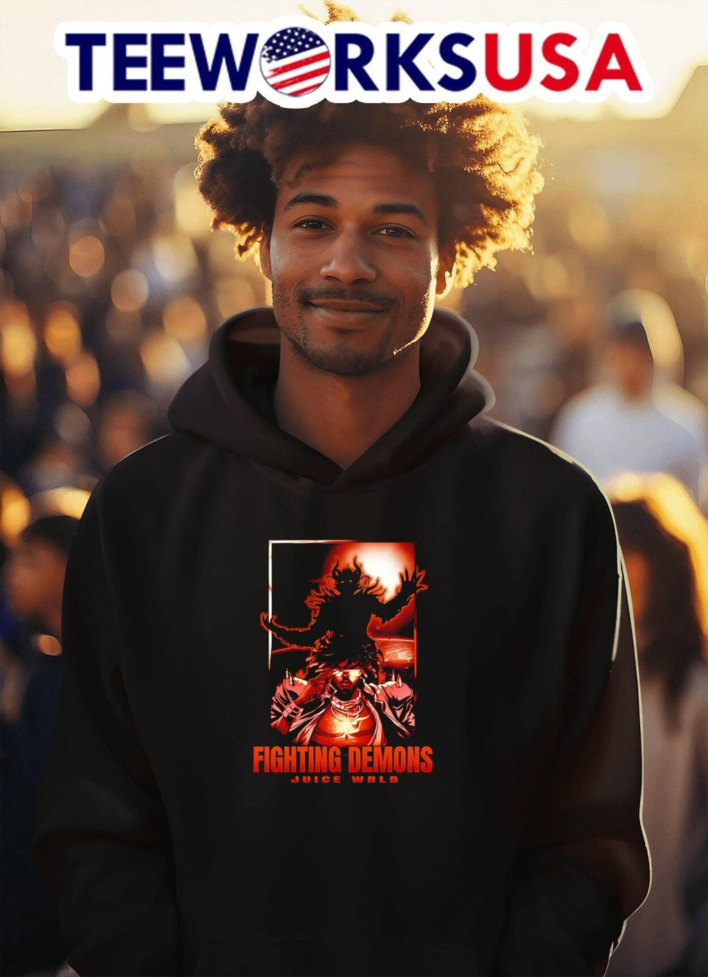 Fighting Demons Juice Wrld - Adult & Kids T-Shirts, Sweatshirts & Hoodies apparel design preview 2
