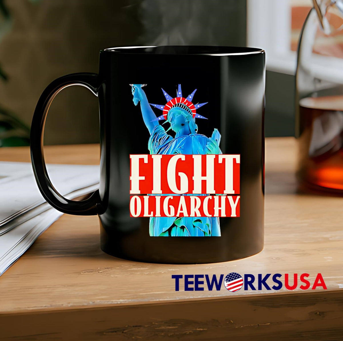 Fight Oligarchy Anti Maga Liberty - Adult & Kids T-Shirts, Sweatshirts & Hoodies apparel design preview 2