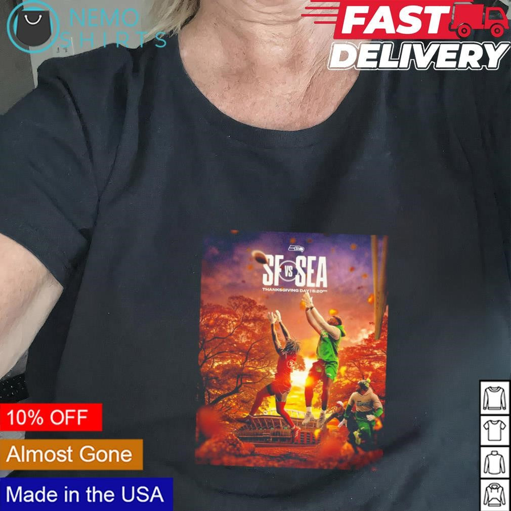 SF 49ers vs Seattle Seahawks Thanksgiving at our - Adult & Kids T-Shirts, Sweatshirts & Hoodies apparel design preview 1