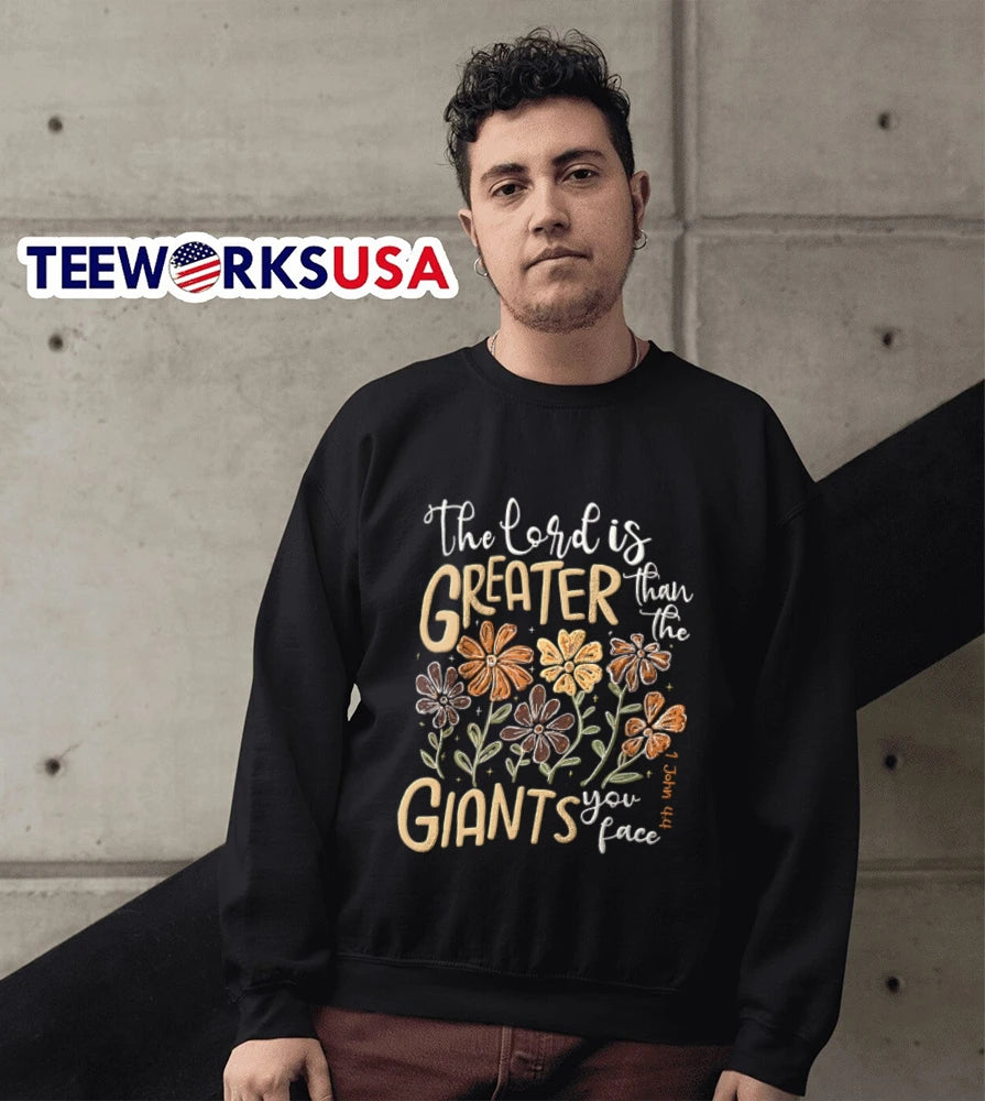 The Lord is greater than giants you face - Adult & Kids T-Shirts, Sweatshirts & Hoodies apparel design preview 5