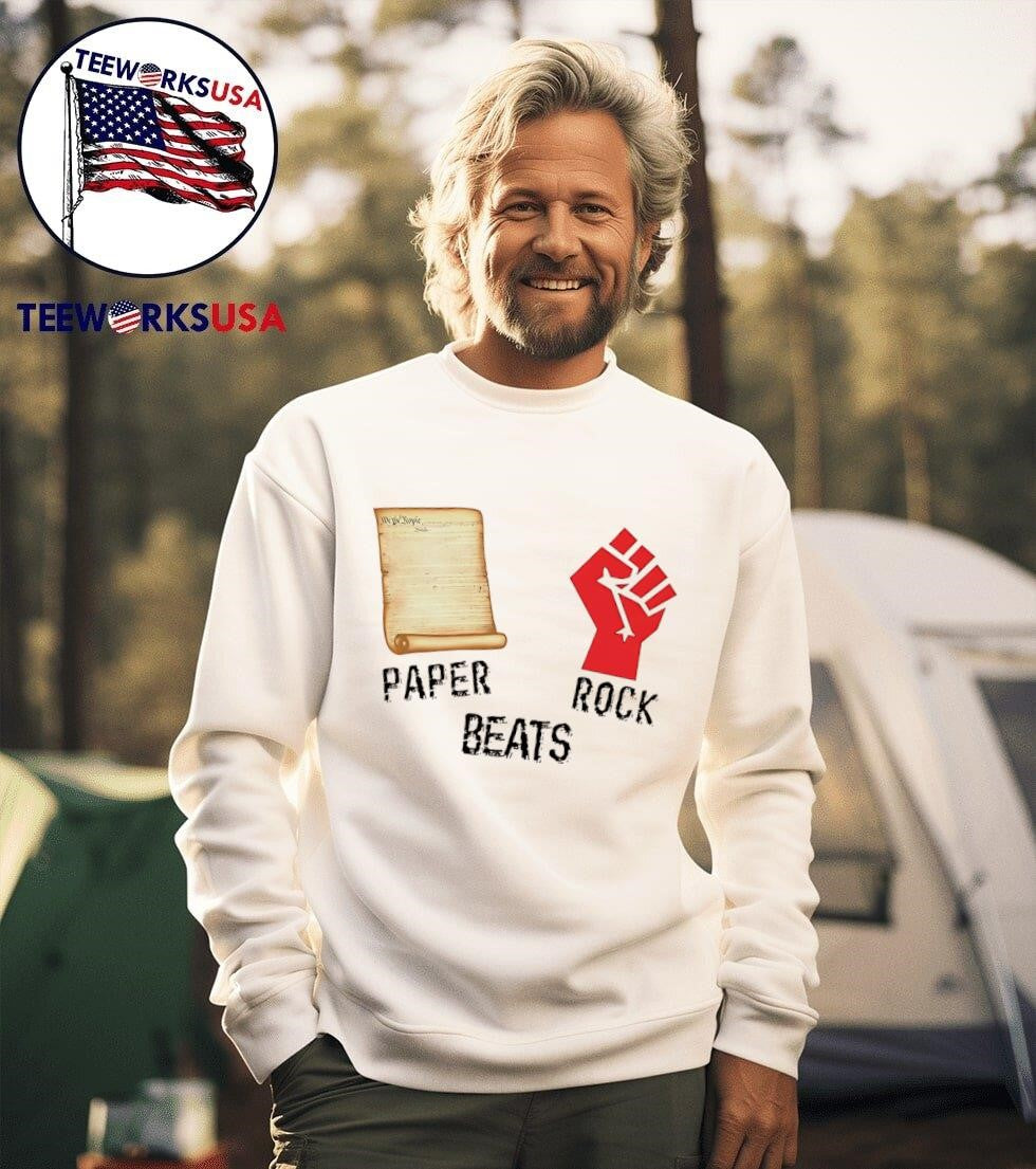 Paper beats rock - Adult & Kids T-Shirts, Sweatshirts & Hoodies apparel design preview 3