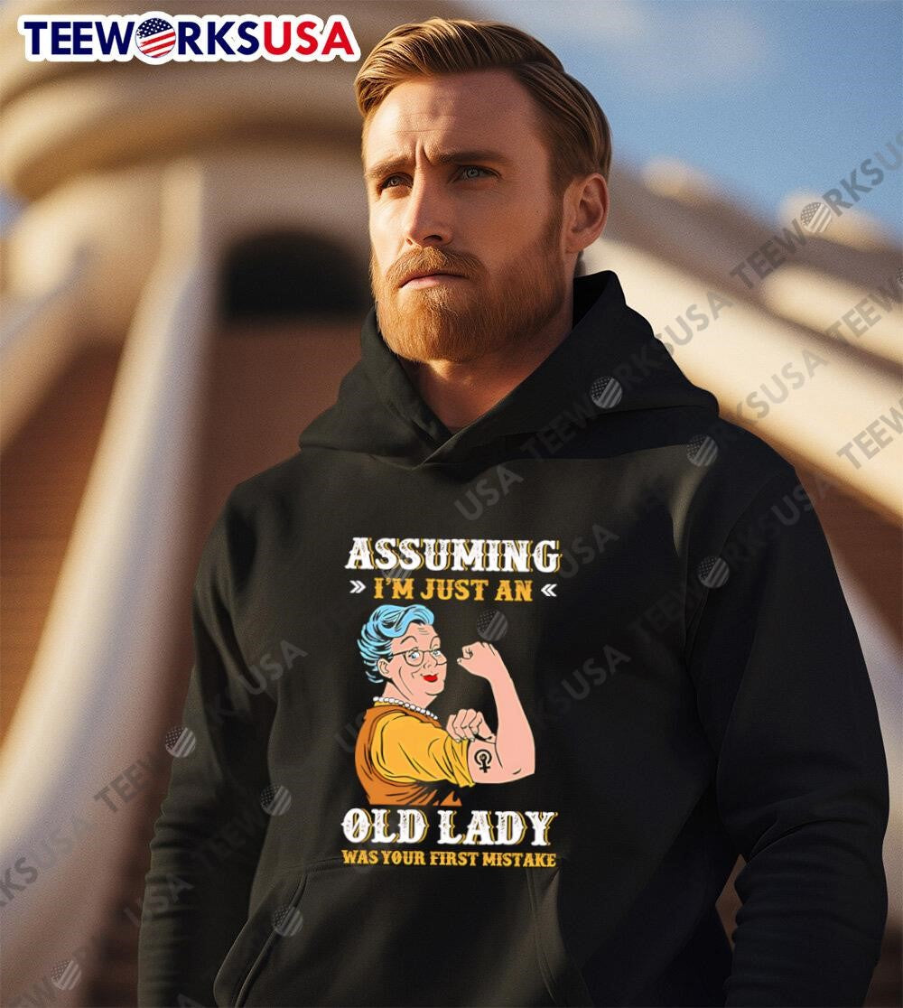 Assuming I'm Just An Old Lady Was Your First Mistake - Adult & Kids T-Shirts, Sweatshirts & Hoodies apparel design preview 2