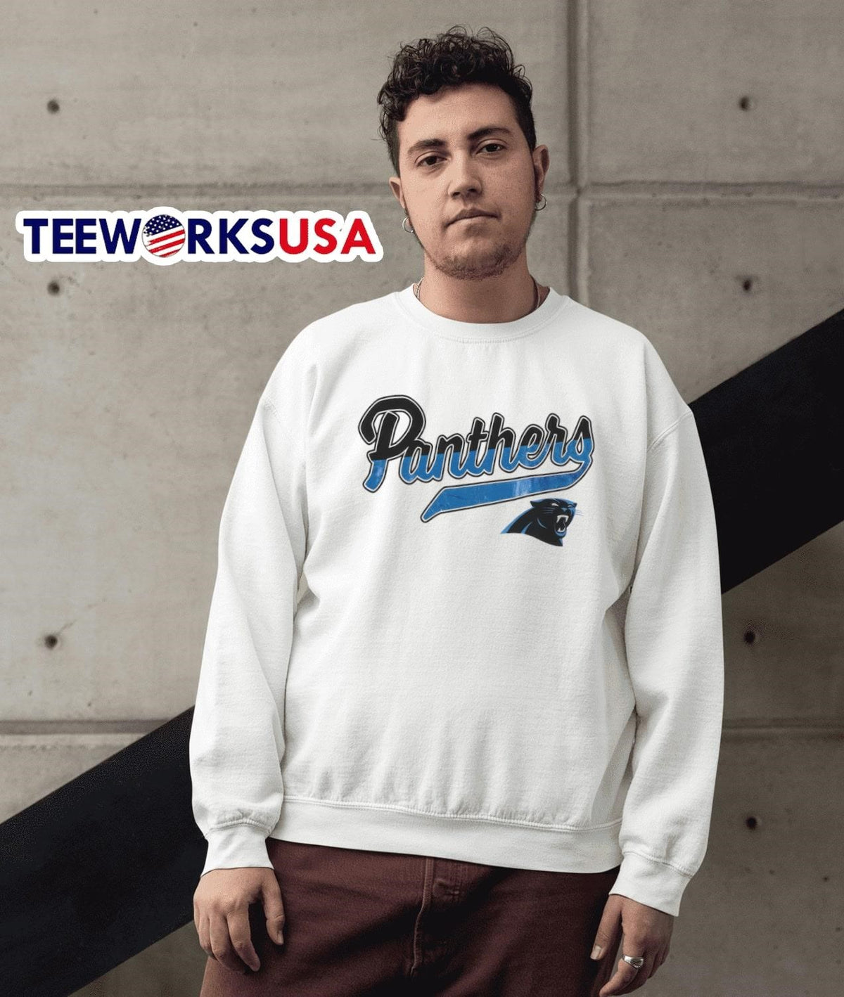 Carolina Panthers name graphic - Adult & Kids T-Shirts, Sweatshirts & Hoodies apparel design preview 3